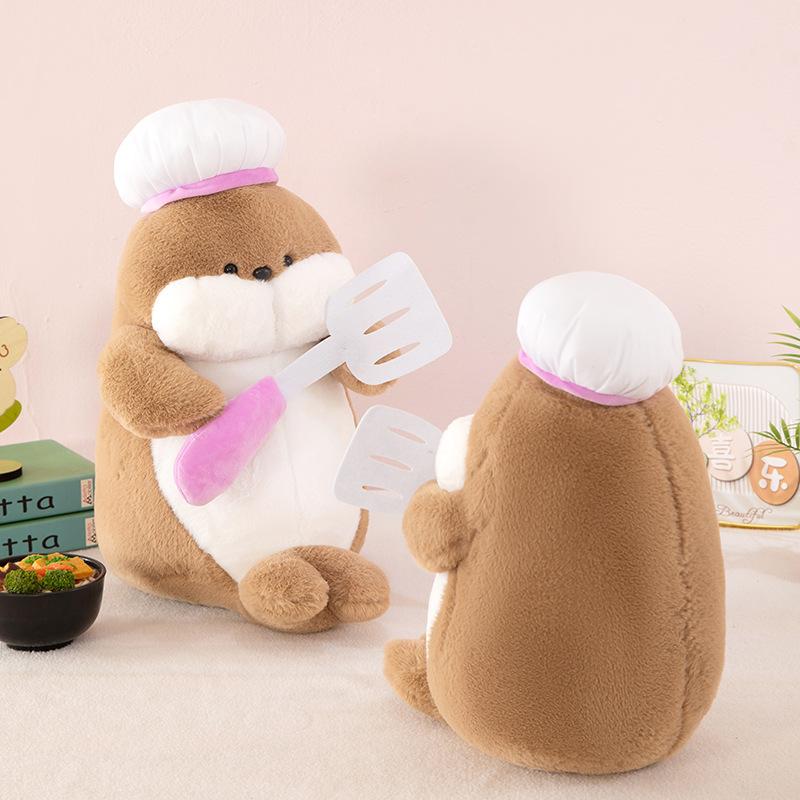 New Style Chef Seal Plush Toy Cute Seal Doll Doll Sleeping Pillow Sofa Ornaments for Girls Gifts