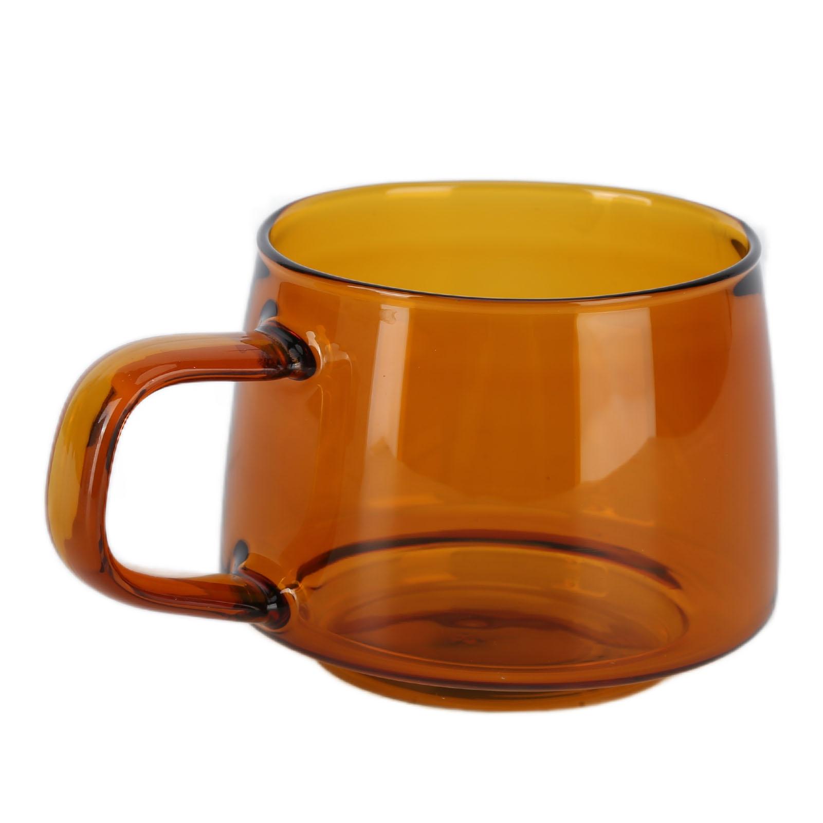 Mfyspace Amber Transparent Coffee Cup 250Ml Borosilicate Cup Glass Tea Water Milk Mug With Handlesuccinite