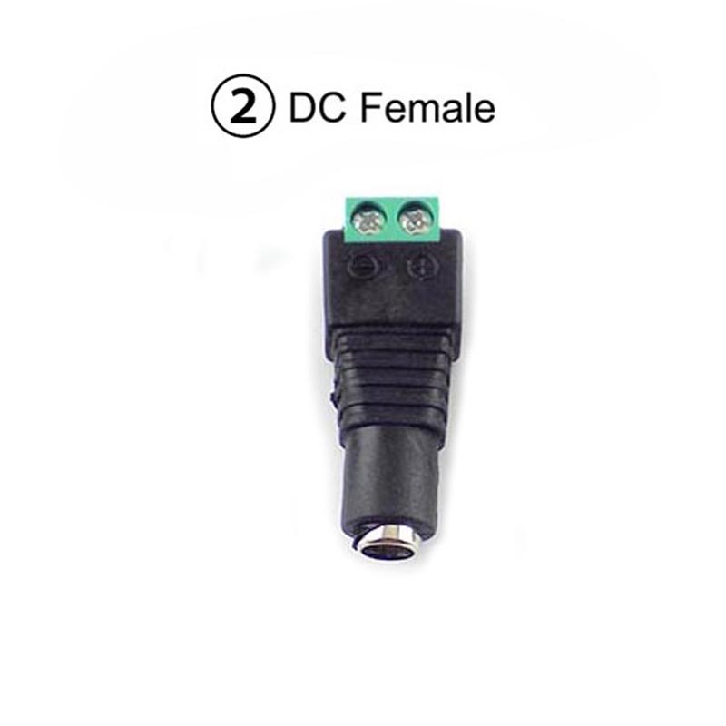 Male Female DC Connector 2.1mm X 5.5mm Power Plug Adapter for CCTV Cameras LED Strip Light