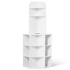 64" Corner Storage Cabinet with Charging Station Adjustable Shelves White