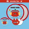 Cartoon Folding Round Fan with Photography Reflector Portable Lightweight Pocket Size Outdoor Travel Camping Summer Handheld Fan