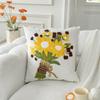 Yellow Tulip Flower Cushion Cover 2D Peach Skin Pillow Case Nordic Floral Throw Pillows For Sofa Living Room Home Decor Office