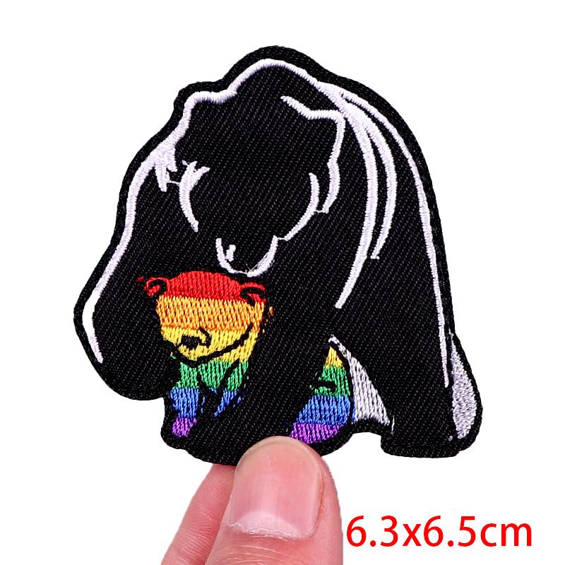 Horror Animal Butterfly Embroidered Patches Bear Cat Shark Patch Iron On Patches For Clothing Thermoadhesive Patches For Clothes