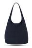 Vera Pelle Rossina Suede Navy Blue Leather Bag