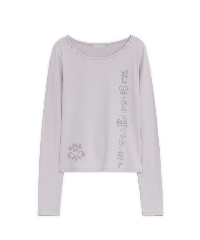 HUG YOUR SKIN Tribal Print Long Sleeve Tee (Pink)