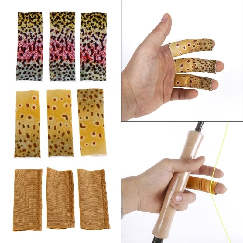 3Pieces Finger Sleeves Protectors Thumb Brace Support Elastic Fly Fishing Stripping Guards Anti Scratch Finger Protector