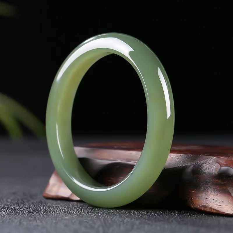 Hetian Jade Bangle Natural Nephrite Jade Bracelet for Women Gift for Her Lucky Protection Jewelry