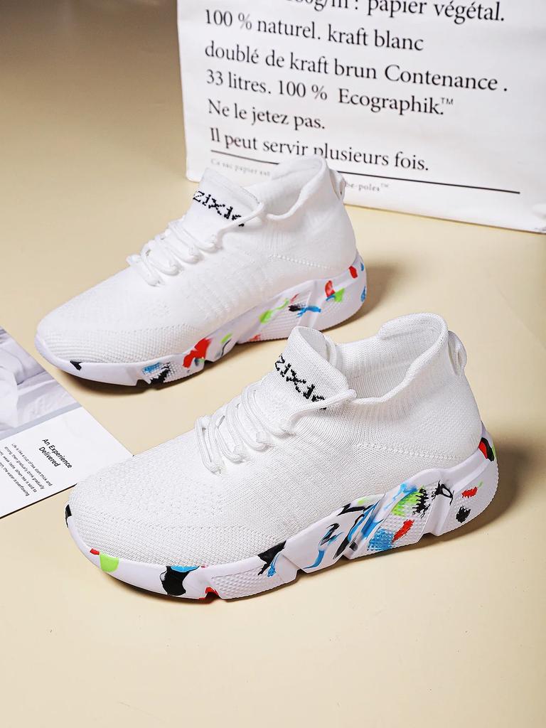 Herren Sneaker Schuhe für Damen Tennis Trend Socken Walking Schuhe Loafer Atmungsaktiv Casual Laufen Sommer Grün Große Größe 35-47