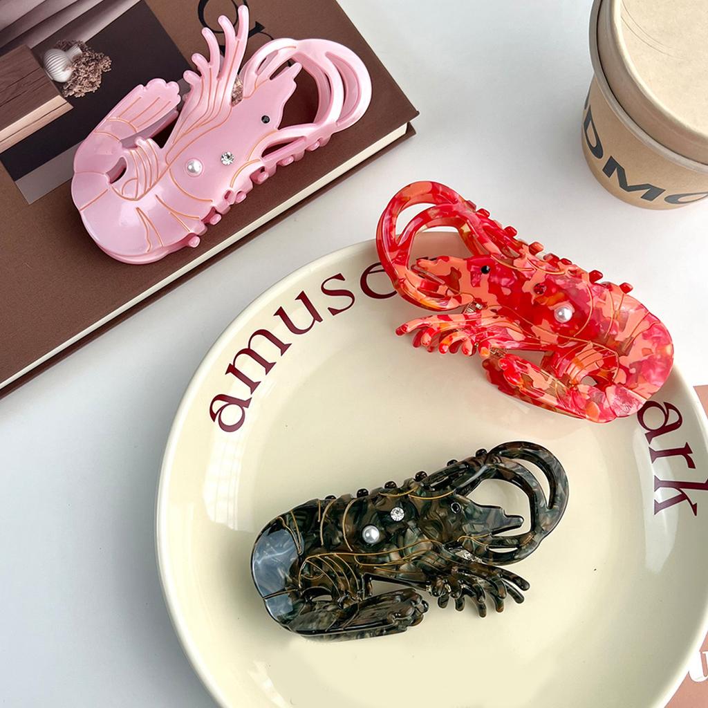 Large Rhinestones Pearls Acetate Hair Claw Clip Women Girls Fashion Hair Accessories Party Daily Use