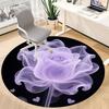 1pc Floral Rose Office Round Area Rug, Indoor Mat Suitable ForOffice, Under Office Chairs Bedroom Living Room Home Decor T148