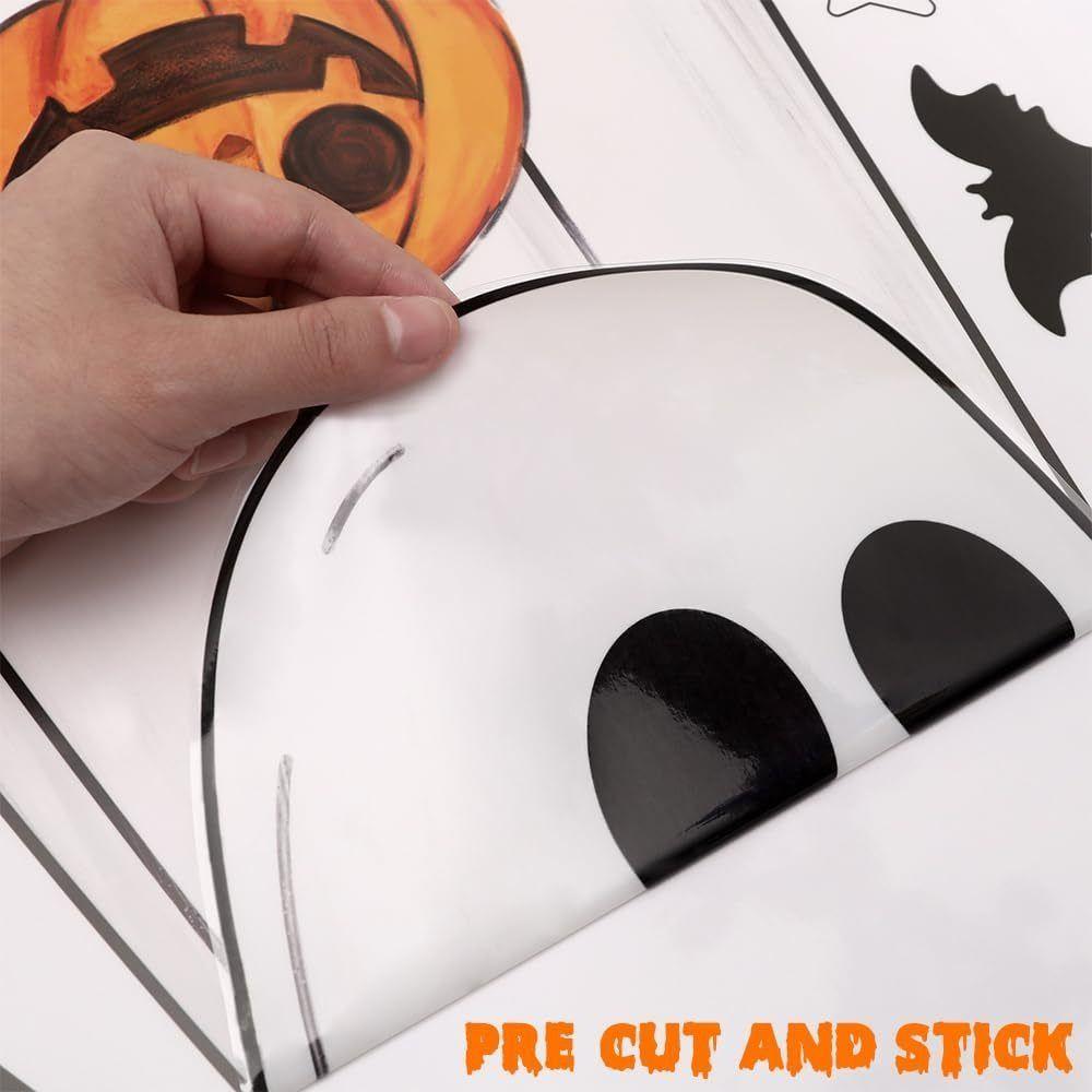 Cartoon Ghost Static Sticker Multicolor Window Stickers Ghost Stickers  Shopwindow Ornament