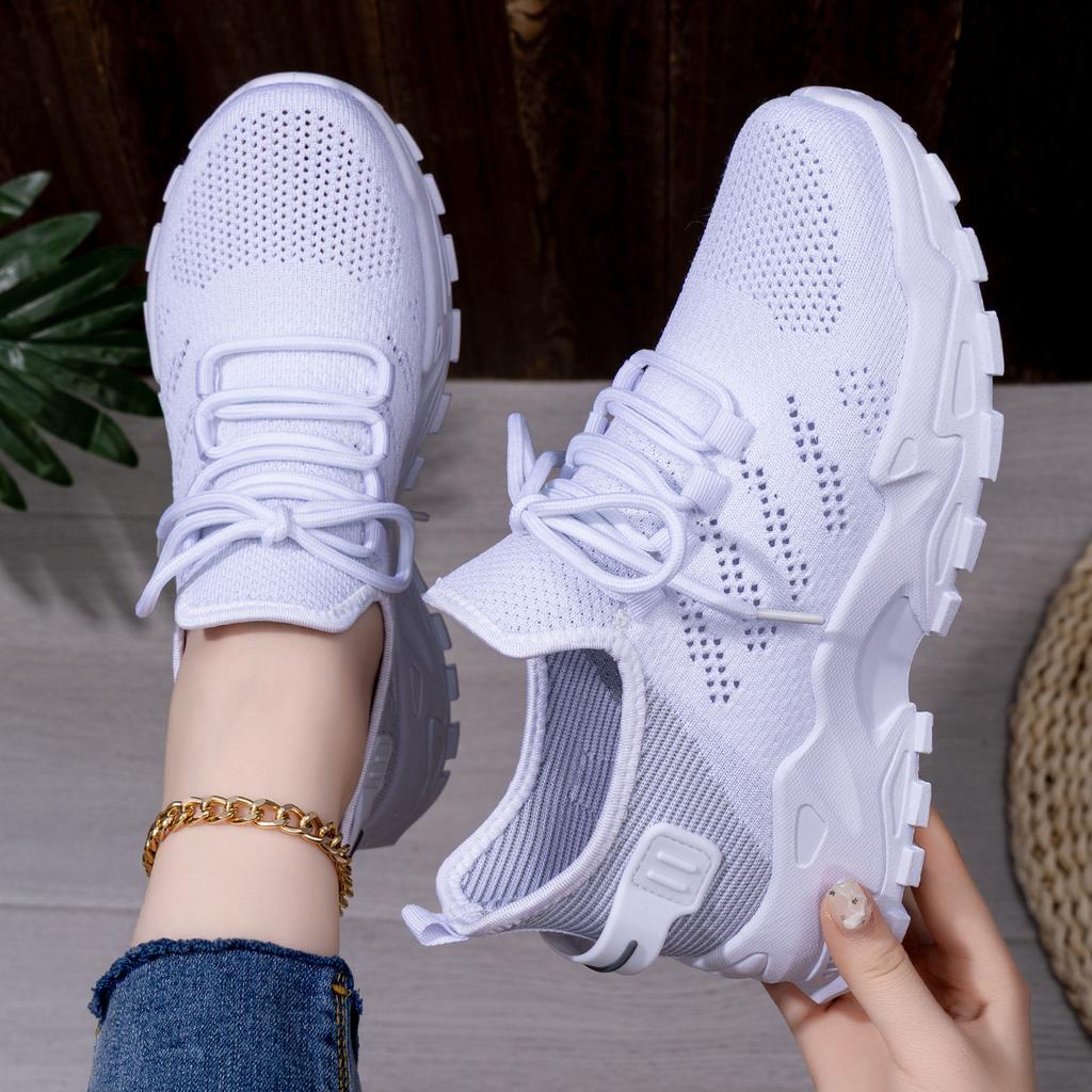 Women Versatile Thick Bottom Sneakers Height Increasing Running Shoes Breathable Lace Up Casual Shoes Casual Daily Comfortable Lightweight Sneakers