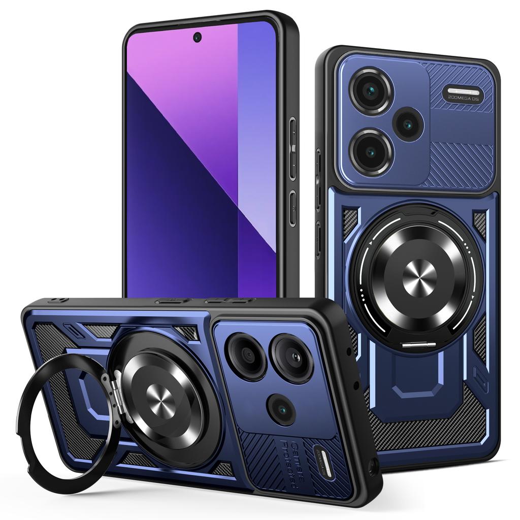 For Xiaomi Redmi Note 13 Pro+ 5G Magnetic Case Rotating Kickstand TPU+PC Phone Cover