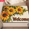 Yellow Sunflower Entrance Door Mat Floral Pattern Floor Rug for Hallway Porch Home Decor Creative Area Flower Foot Pad