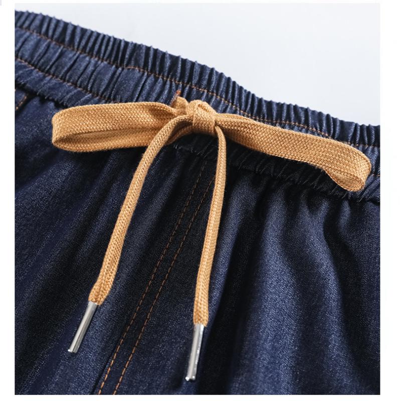 Dark Blue Imitation Tencel Jeans for Women, Spring/Summer New High-Waisted Slimming Plus Size Straight Loose Wide-Leg Pants
