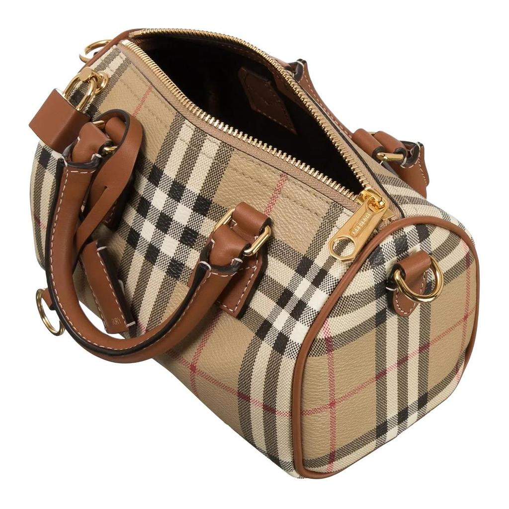 Burberry Classic Check Design Cotton And Polyurethane Tote Bag Women handbags Brown 8118565
