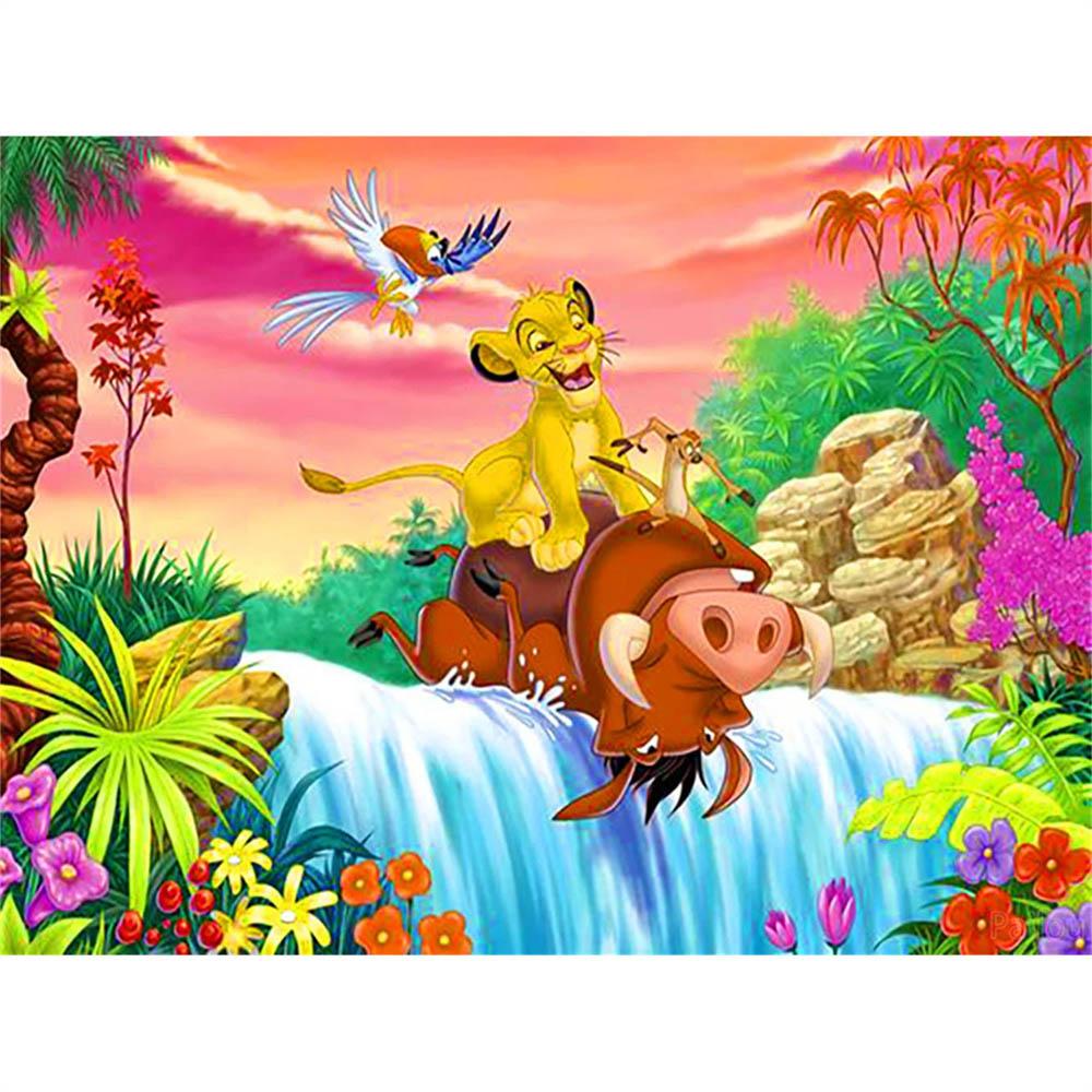 Disney The Lion King Simba Classic Animation 5D Diamond Painting Full of Diamonds DIY Handmade Diamond Painting Cartoon Decoration Painting Kit