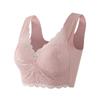 Plus Size Lace Sports Bra - Breathable Push-Up, Wire-Free, Side Support for Women
