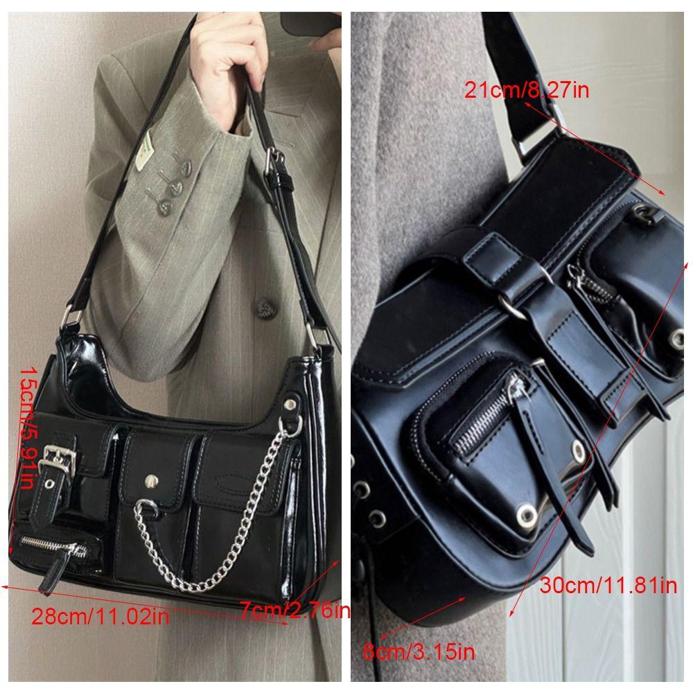 Harajuku Leather Handbag Y2K Underarm Shoulder Bag Casual PU Crossbody Bag  Outdoor