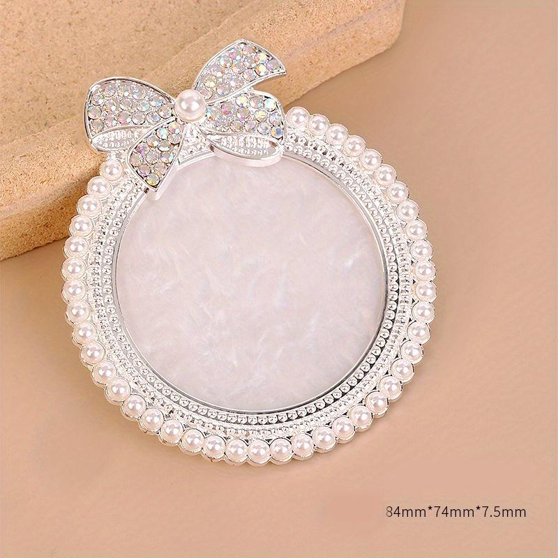 

Доска для демонстрации нейл-арта из смолы со сверкающими стразами и бантом, палитра для лака, гель-лака серебряный