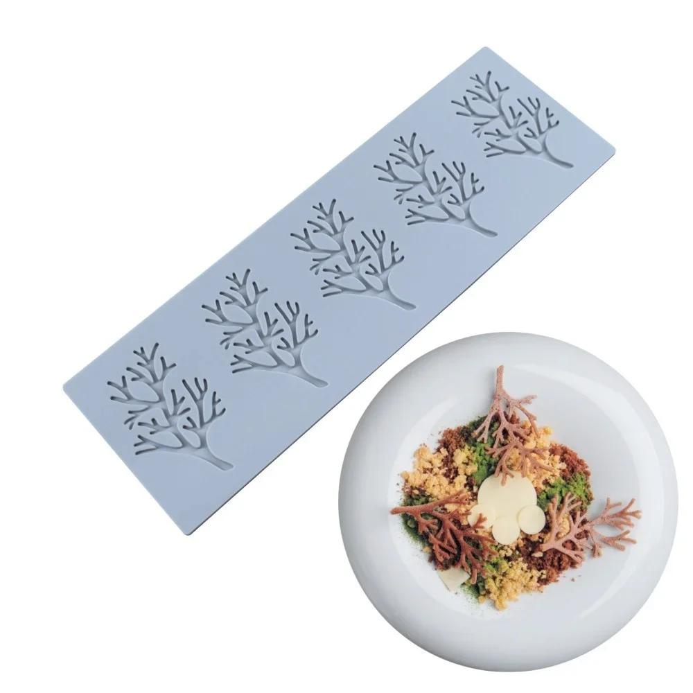 Multi-linked Coral Branch Leaf Sugar Cube Lace Mat Diy Chocolate Creative Decoration Baking Mold Cake Silicone Mold
