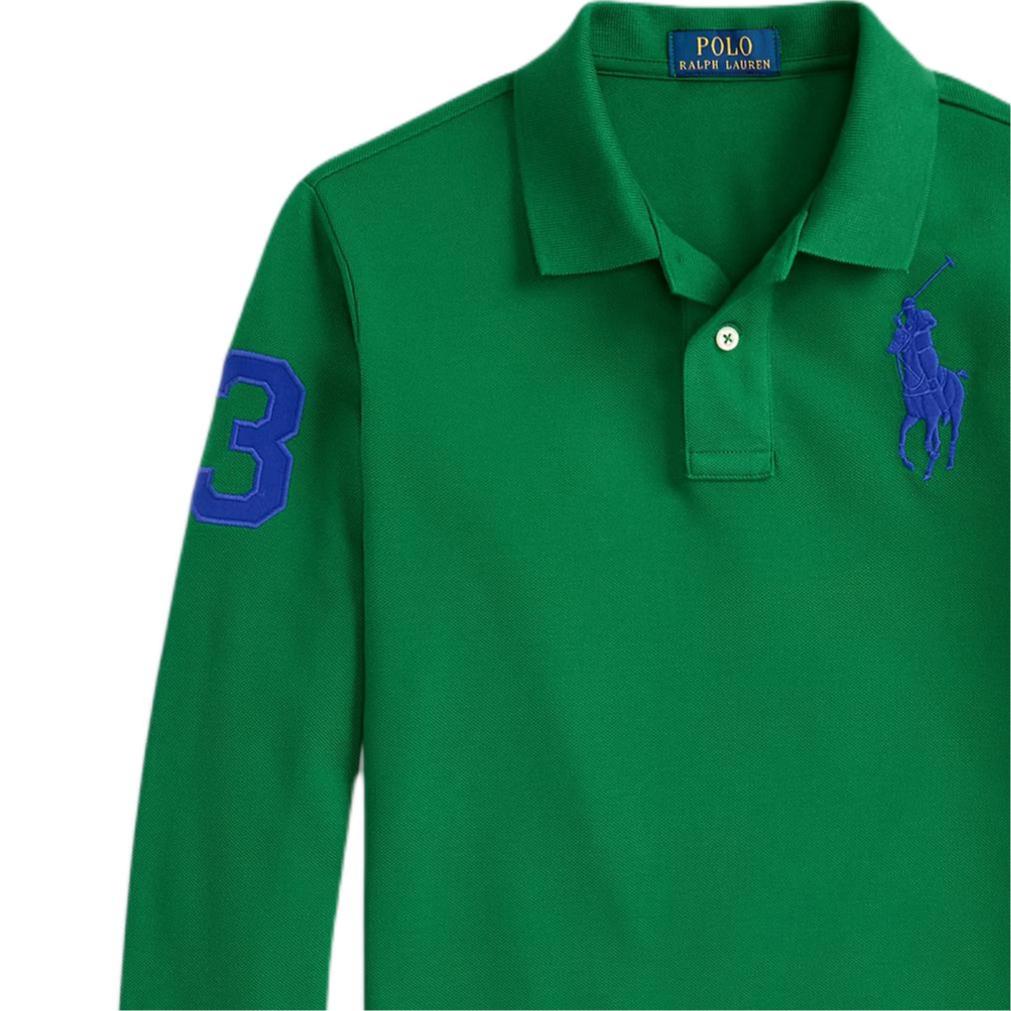 Polo Ralph Lauren Big Pony Long Sleeve Polo Shirt Kids Tops Navy 323703636-047