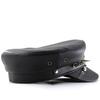 Casual Black Women's Beret British Style Pu Leather Captain Caps Vintage Flat Top Caps Outdoor