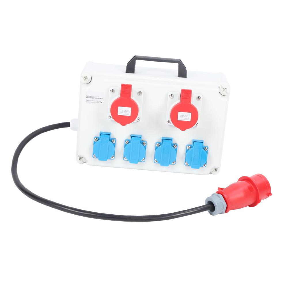 Waterproof Socket Box with Handle Compact Distribution Box Multi Sockets Power Junction Box AC