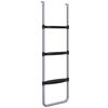 3-or-2-Step Trampoline Ladder Wide Horizontal Steps, Universal Hook, 120 Kg Capacity, 110 X 32 Cm Silver