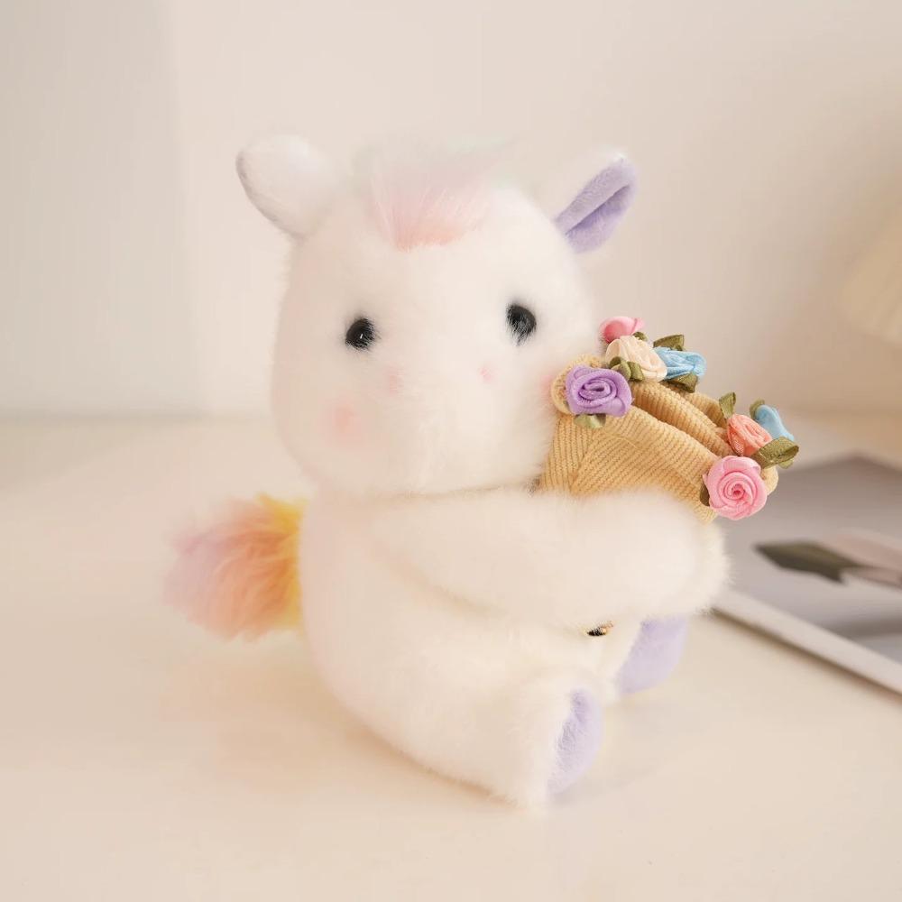 With Floral Blanket Bear Wear Rose Doll 15cm Bouquet Rabbit Doll Rose Bear Plush Toy Anniversary