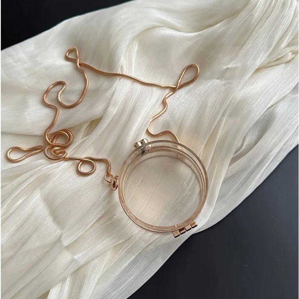 Gold Lock Buckle Transparent Shoulder Bag with Chain Strap Acrylic Crossbody Bag  Cosmetic