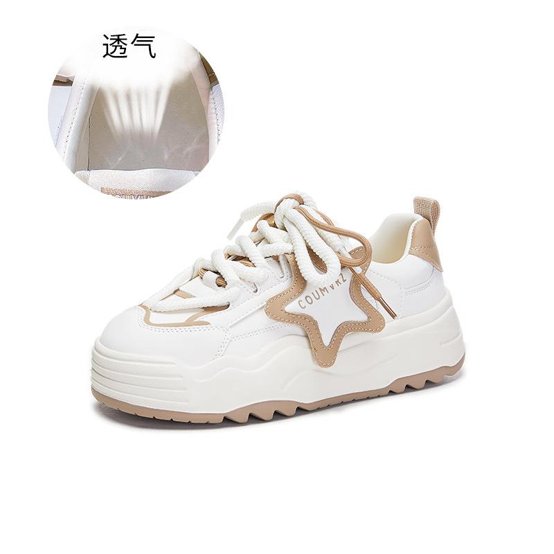 Foam Sole Star Board Shoes Women's 2025 Spring New Platform White Shoes Women's Muffin Sole Bread Shoes Casual Women's Shoes