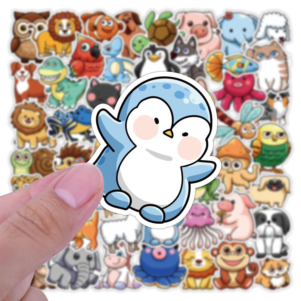 50Pcs Cute Animal Graffiti Stickers Kids Toy Fridge Phone Case Wall Room Cartoon Diy Aesthetic Vinyl Decor Children Girls