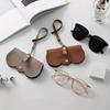 1 Lychee Embossed Glasses Case, Cute Hanging PU Leather Sunglasses Reading Glasses Storage Bag,