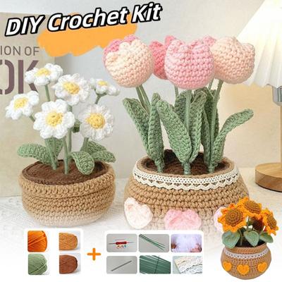 Tulip Flowerpot Flower/Sunflower Kit Crochet Kit Starter Kit Handmade Crafts Lovers