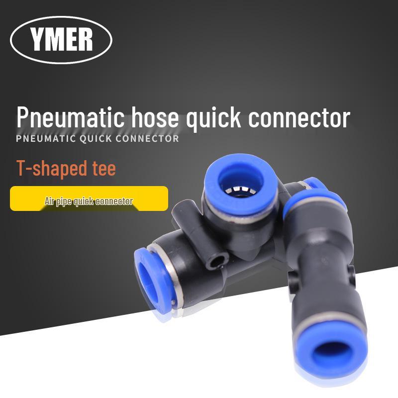 YMER T-Type PE10 Plastic Air Hose Quick Connector Tee