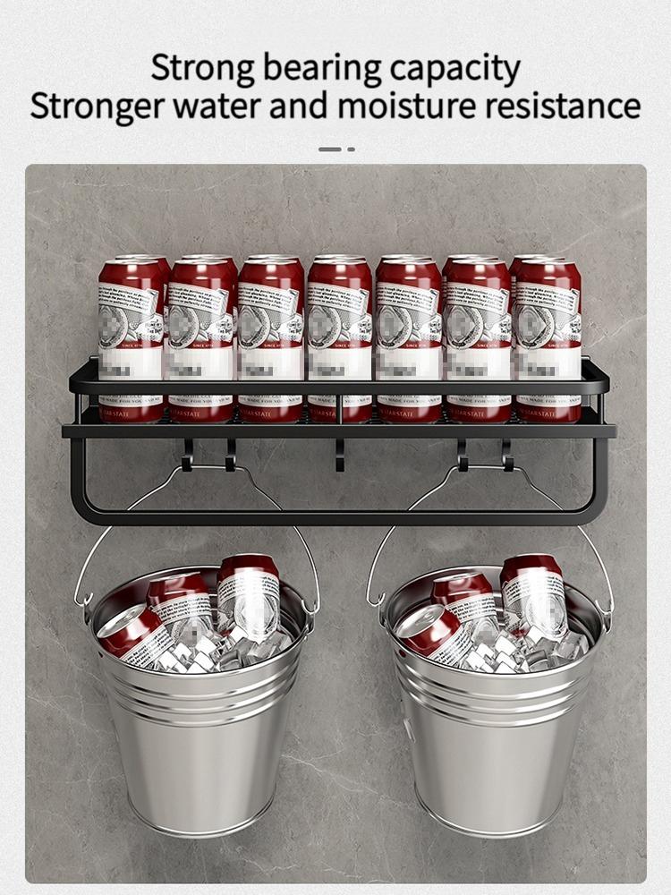 50CM/60CM Aluminum Bathroom Shelf Shelves Shampoo Makeup Storage Holder Kitchen Organizer Wall Mounted Rack Access