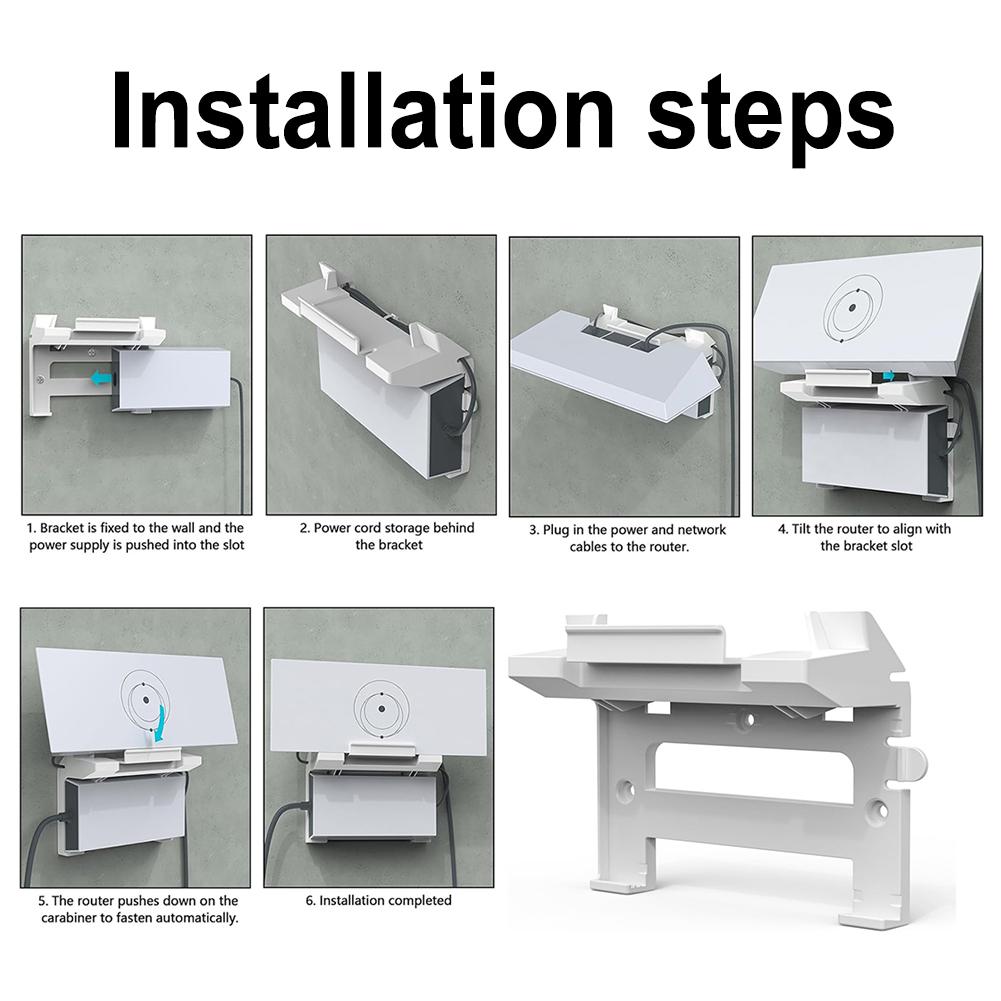 ABS Wall Mount Holder for Starlink Gen 3 Router 2-in-1 Satellite Internet Kit Power Supply Mounting Brackets Router Accessories