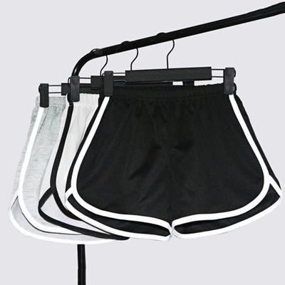Women Casual Shorts Elastic Waist Mid-rise Sporty Shorts Patchwork Color Loose Fit Fitness Running Short Pants