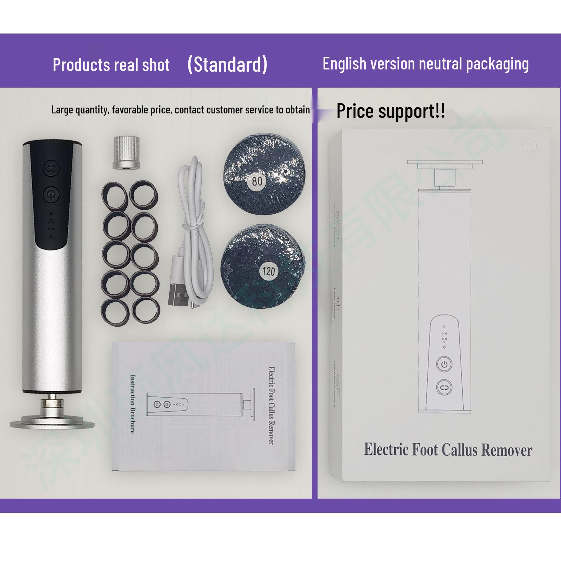 Electric Foot Callus Remover and Exfoliator English Packaging