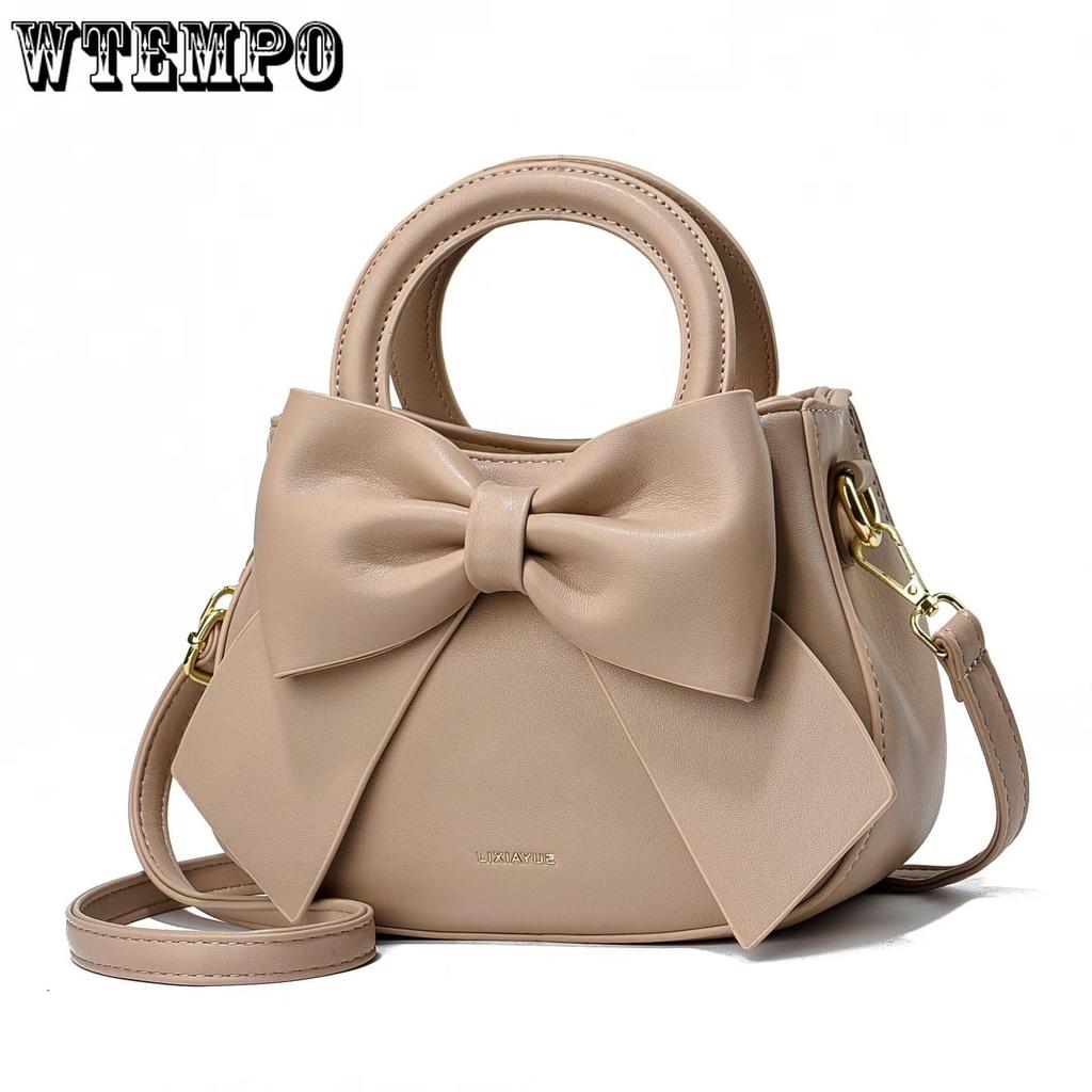 Moda Color Sólido Lazo Cremallera Bolso Pequeño Bolso de Mano Pequeño para Damas