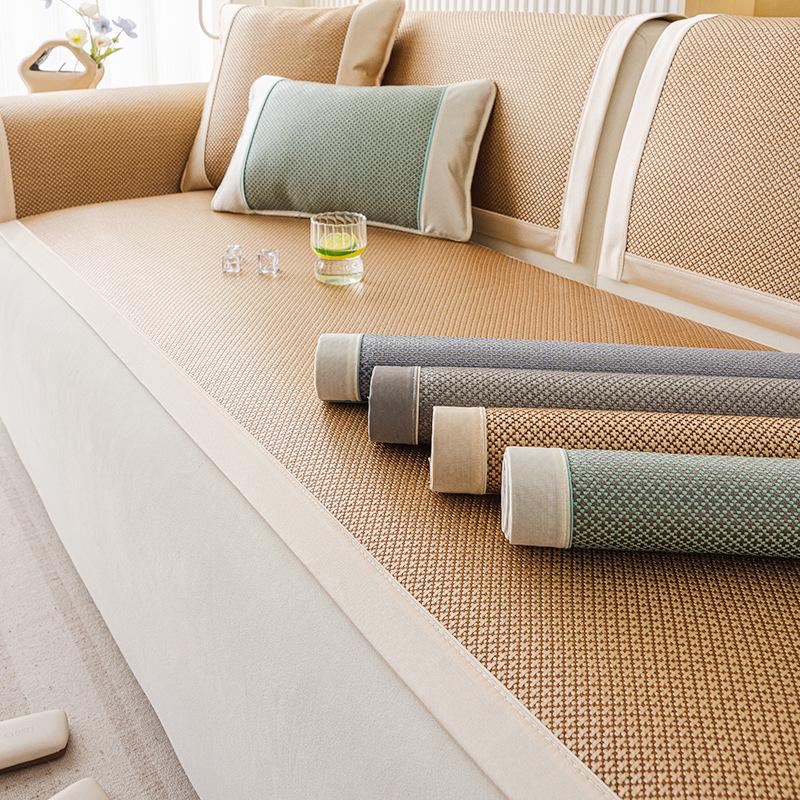New Rattan Mat Sofa Cushion Summer Summer Mat Cushion One Piece Cold Sofa Seat Cushion Cover Towel