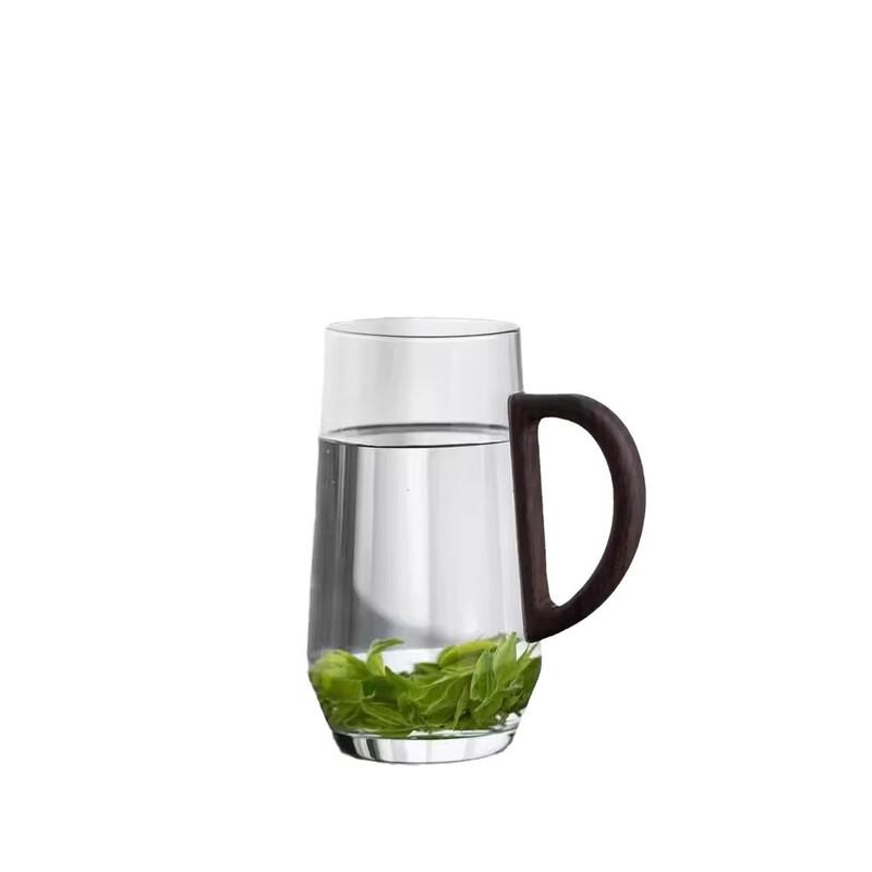 ZISIZ Glass Tea Cup with Wooden Handle