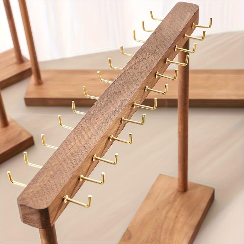 1pc Jewelry Display Stand with Sturdy Wooden Base - Organizer for Necklace, Earrings, Bracelets - Elegant Beams - Perfect for Home