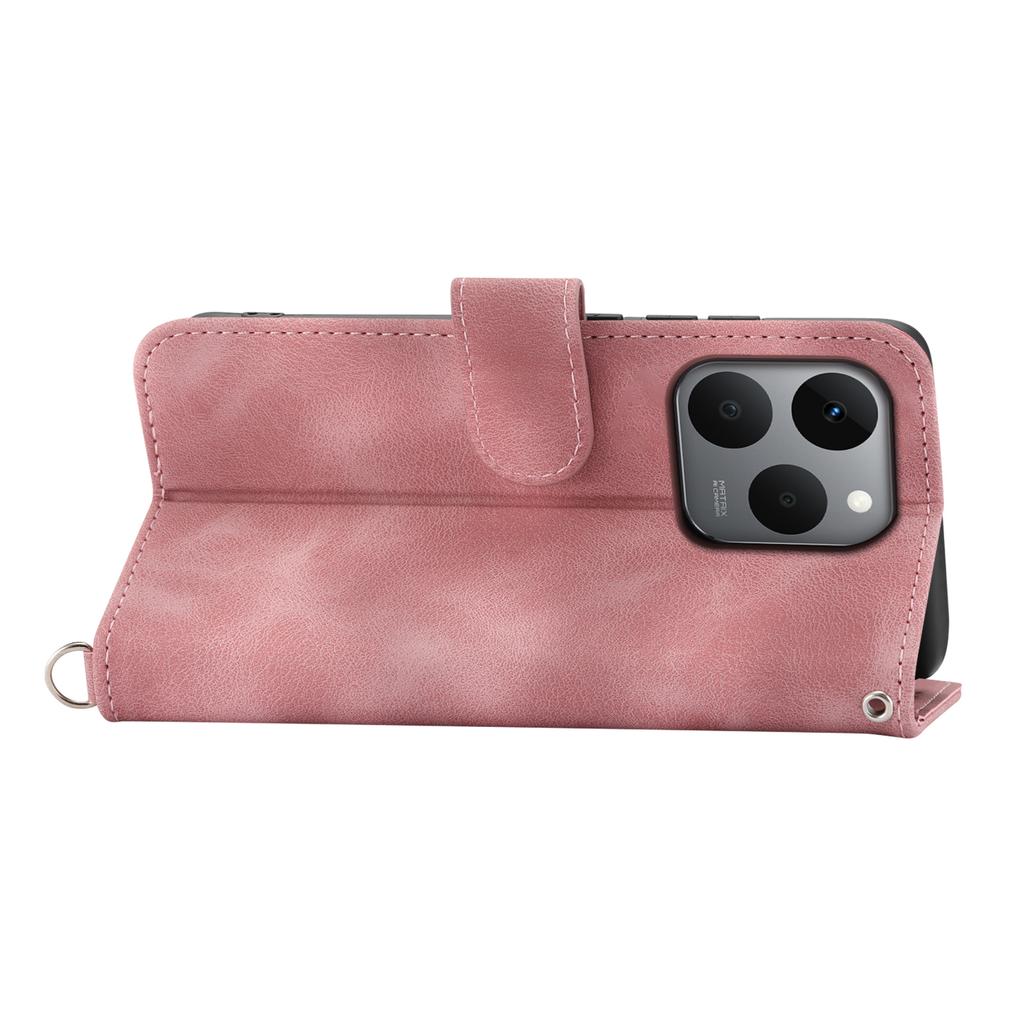 For Realme 15T 5G Case Flower Pattern PU Leather Wallet Phone Cover with Strap