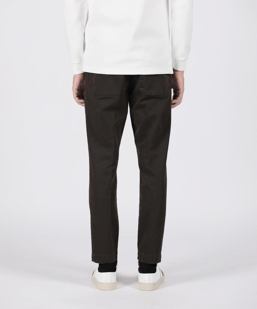 PANICALE Brown Comfy Fit Casual Dyed Cotton Pants