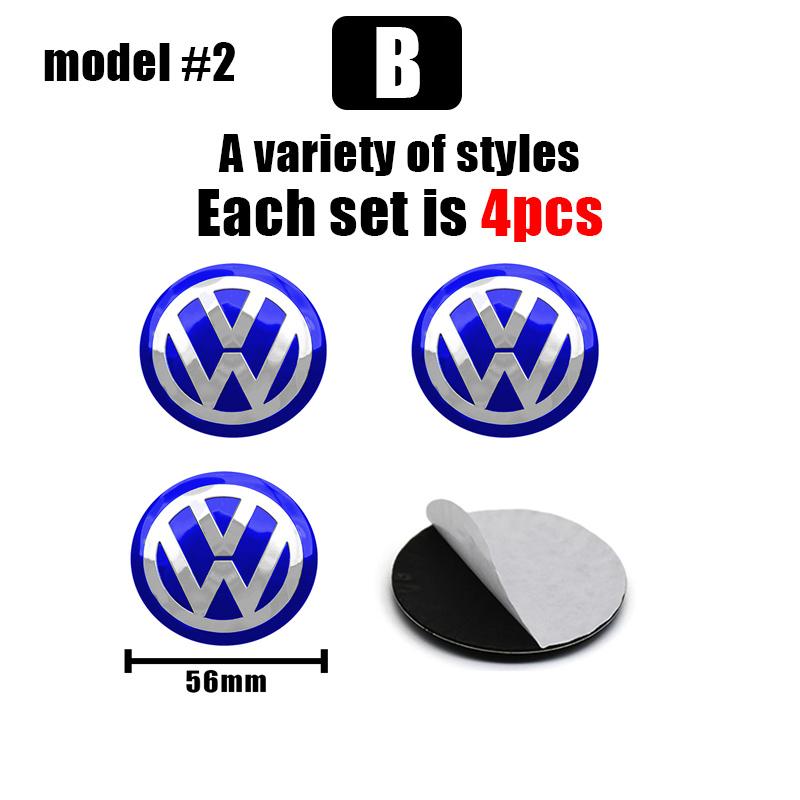

For VW VOLKSWAGEN New 4Pcs VW Hub Caps 56mm 60mm Car Wheel Center Wheel Caps Stickers For Volkswagen R Golf 4 Motion GTI Polo To