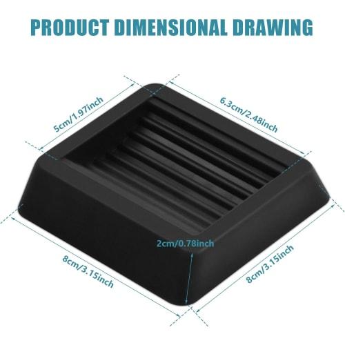 JUTOSU Caster Stoppers, Set of 4, Rubber Caster Chair Stoppers, Anti-Slip, Quiet, Vibration Absorbing, Scratch-Resistant, Protective Pads for Furnitur