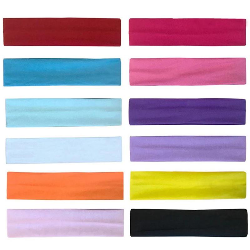 2024 Women's Yoga Hair Band Sports Women Men Cotton Knotted Turban Head Warp Band Wide Elastic Yoga Sport Headband
