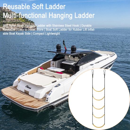3/4/5 Trinn Båt Tau Stige Kraftig Sammenleggbar Klatrestige Gummibåt Kajakk Seilbåt Motorbåt Kano Yacht Hengestige